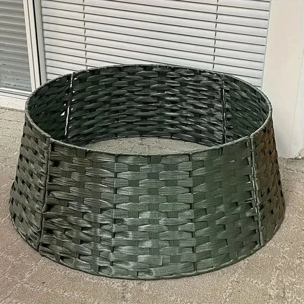 Dark Green Rustic Christmas Tree Skirt – 64×40×20 cm