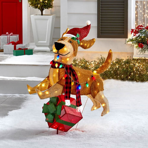 Joyful Bouncing Christmas Puppy with 144 Colorful LEDs