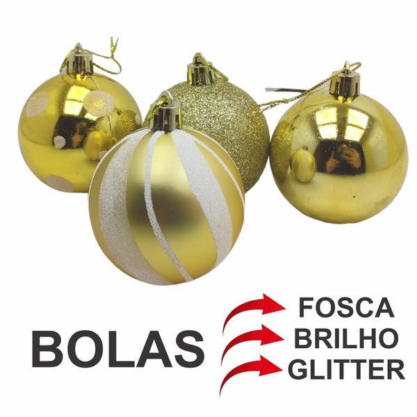 30-Piece Glitter Christmas Ball Ornament Set