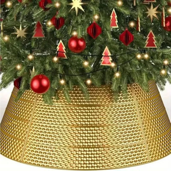 Golden Metal Christmas Tree Skirt – 60×80×25 cm