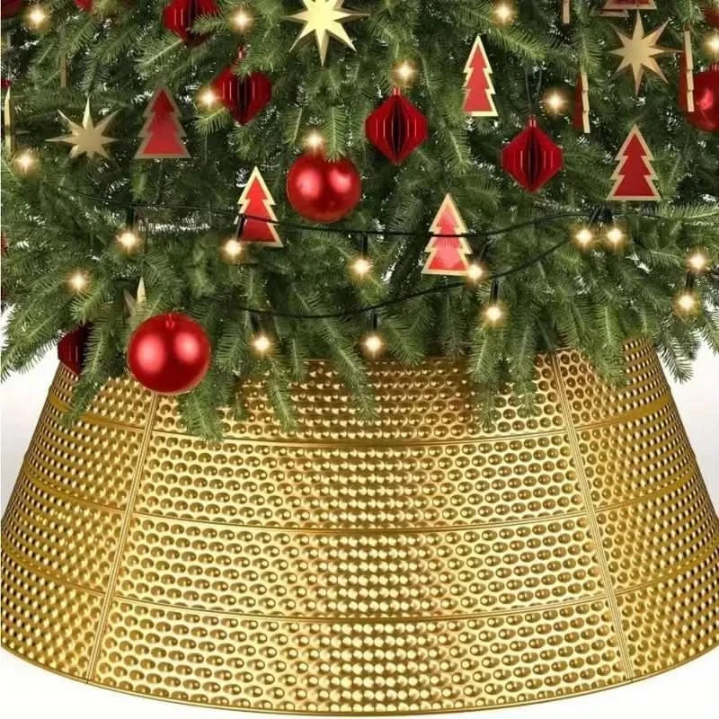 Golden Metal Christmas Tree Skirt – 60×80×25 cm