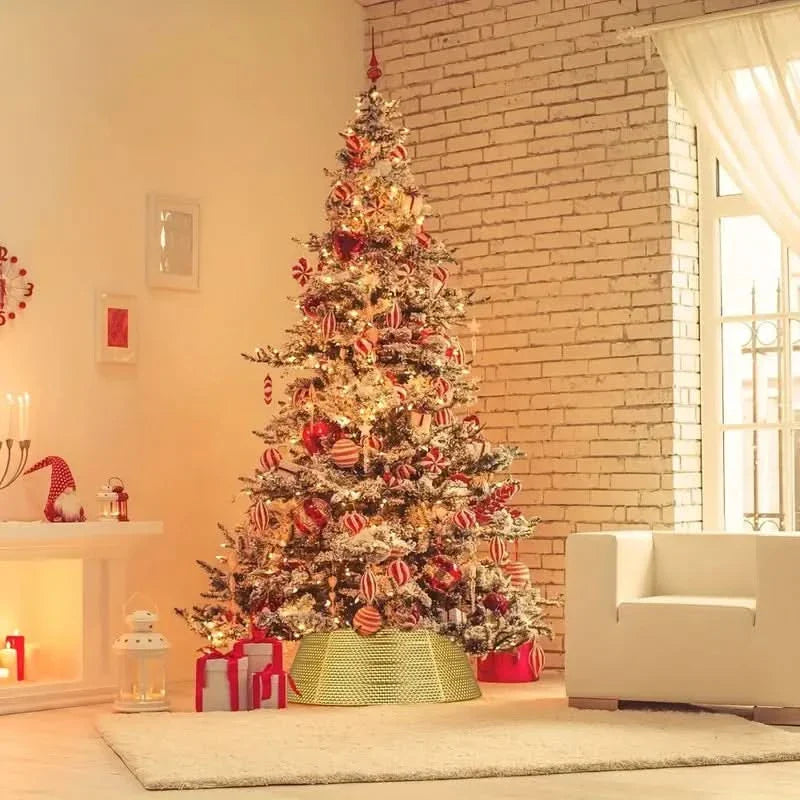 Golden Metal Christmas Tree Skirt – 60×80×25 cm
