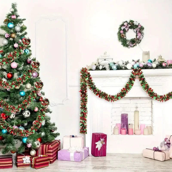 Green and Red Artificial Christmas Garland