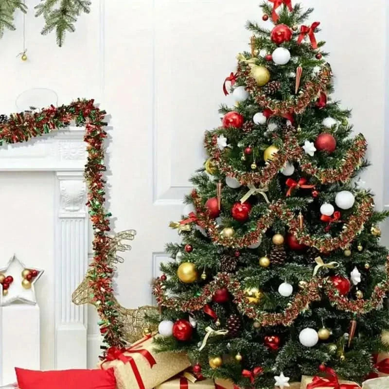 Green and Red Artificial Christmas Garland