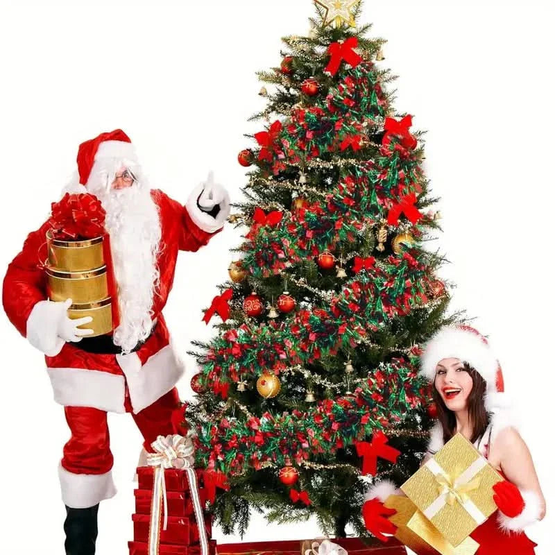 Green and Red Artificial Christmas Garland
