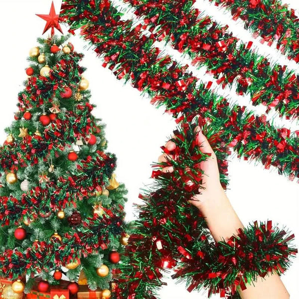 Green and Red Artificial Christmas Garland