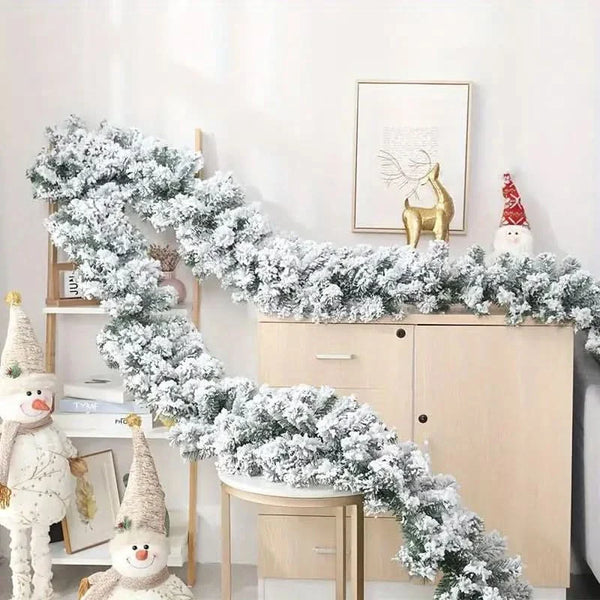 Super Realistic Snow-Frosted Christmas Garland