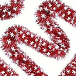 Red Artificial Christmas Garland with Crystals