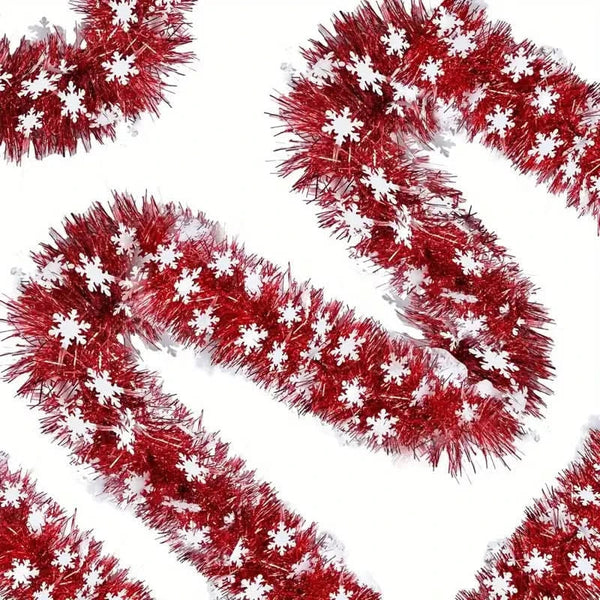 Red Artificial Christmas Garland with Crystals