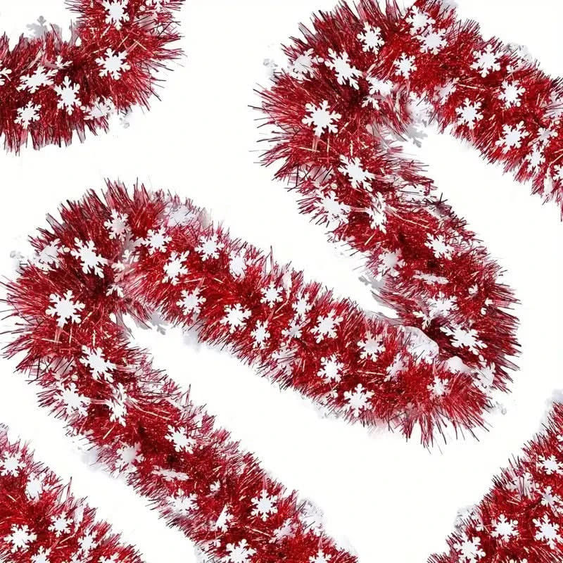 Red Artificial Christmas Garland with Crystals