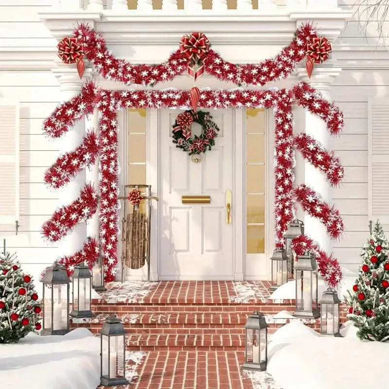 Red Artificial Christmas Garland with Crystals