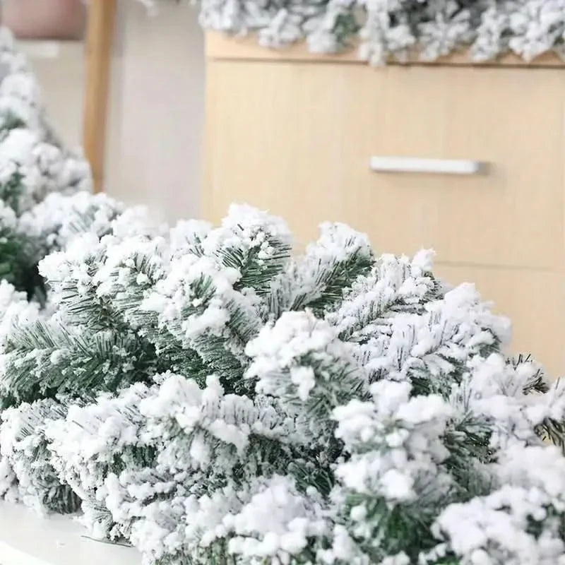 Super Realistic Snow-Frosted Christmas Garland