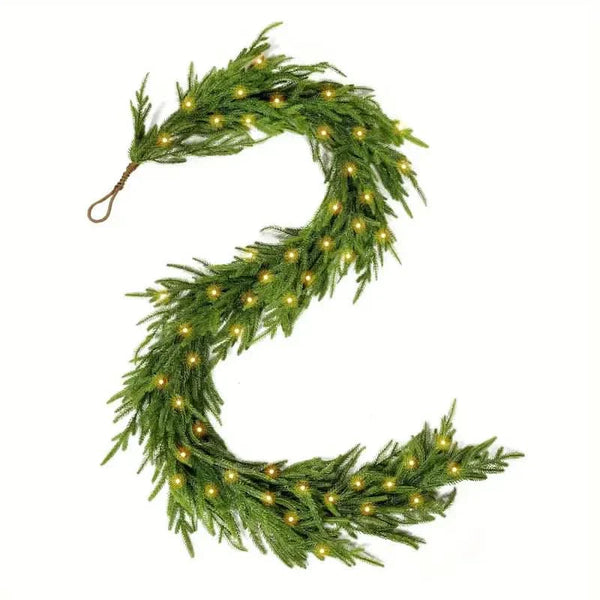 Realistic Christmas Garland with LED Lights