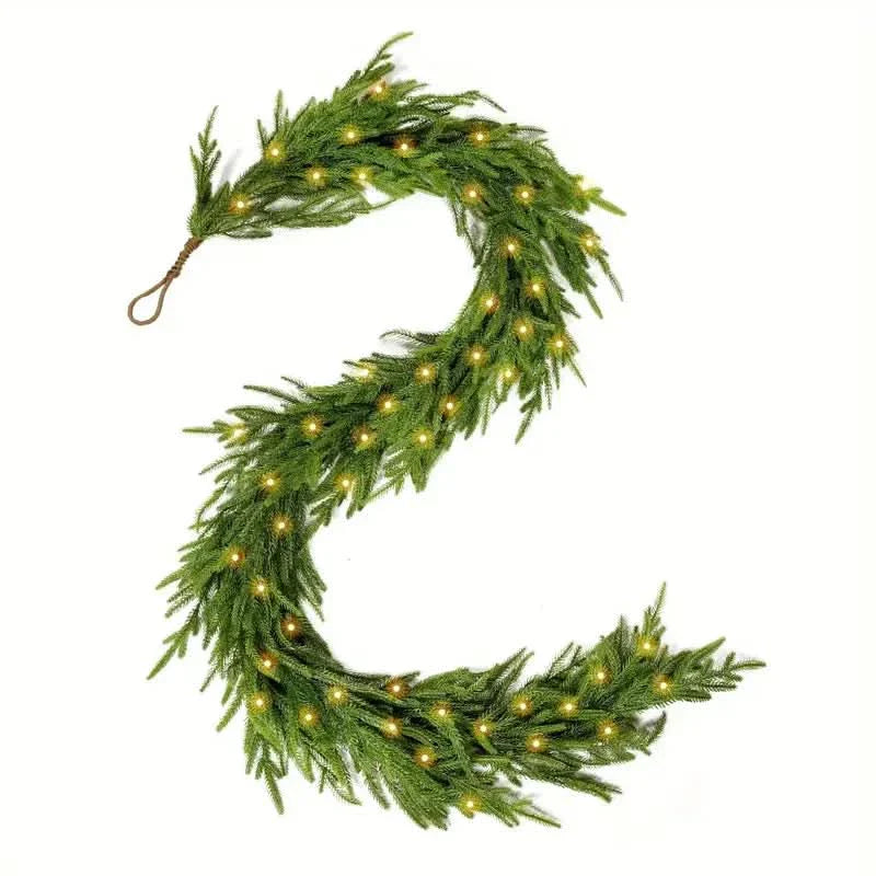 Realistic Christmas Garland with LED Lights