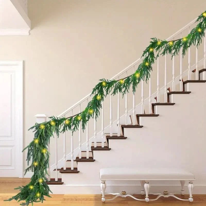 Realistic Christmas Garland with LED Lights
