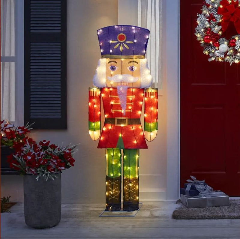 Shimmering Nutcracker with Cool White LEDs – 1.52 m