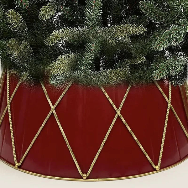 Metal Christmas Tree Skirt with Golden Rope Details – 70×50×28 cm
