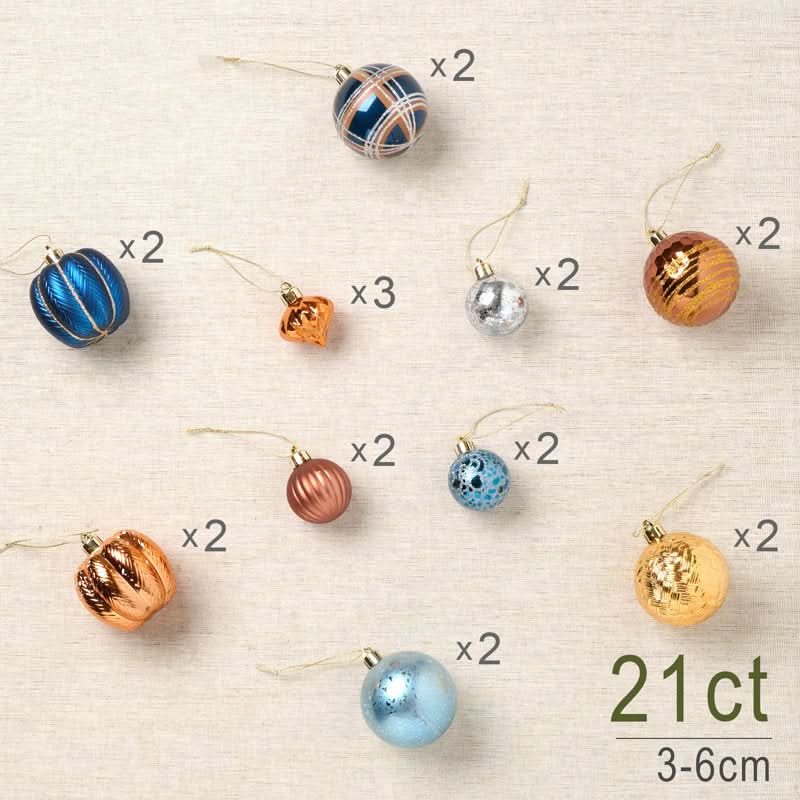 Christmas Ball Ornament Kit - 21 Pieces for Holiday Decoration