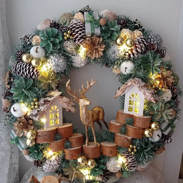 Luxury Christmas Wreath with LED – 55 cm