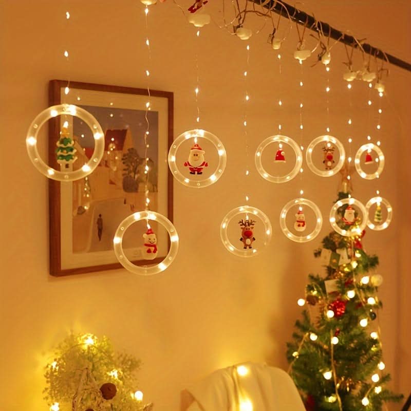 Santa Claus Colorful LED Christmas Window Light with USB