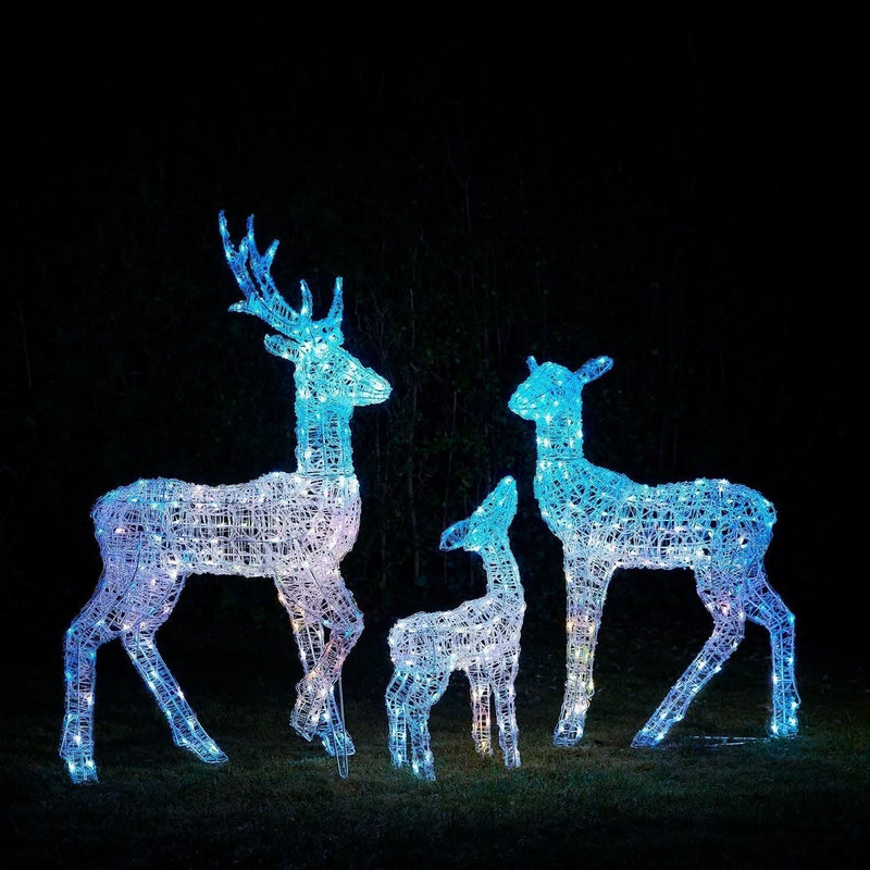 Set of LED Illuminated Reindeer with Smart RGB and Wi-Fi Control