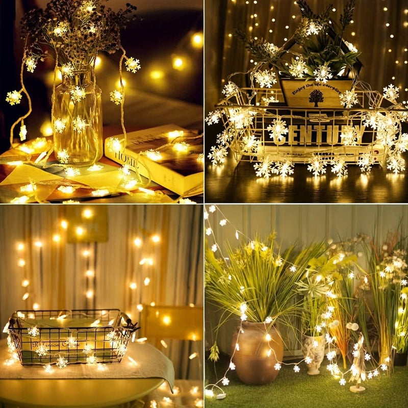 Snowflake LED Curtain Lights – 3 Meters ❄️✨🎄