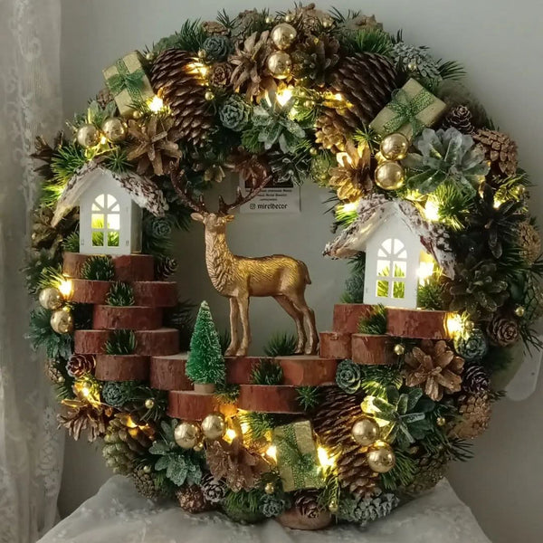 Luxury Christmas Wreath with LED – 55 cm