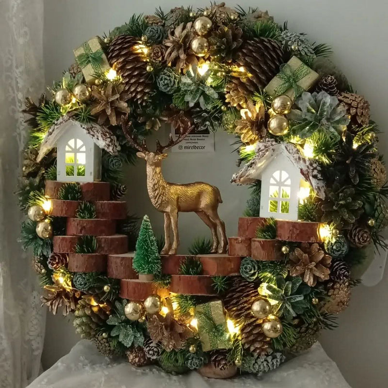 Luxury Christmas Wreath with LED – 55 cm