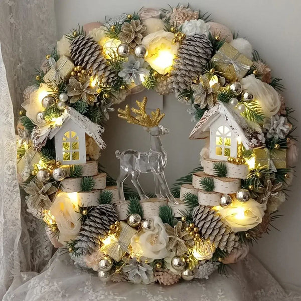 Luxury Christmas Wreath with LED – 55 cm