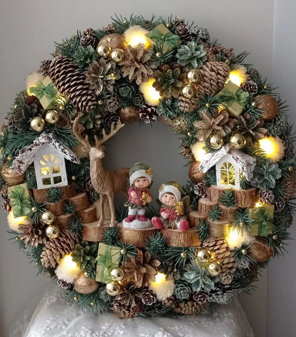 Luxury Christmas Wreath with LED – 55 cm