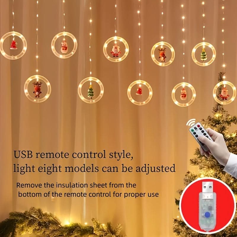 Santa Claus Colorful LED Christmas Window Light with USB