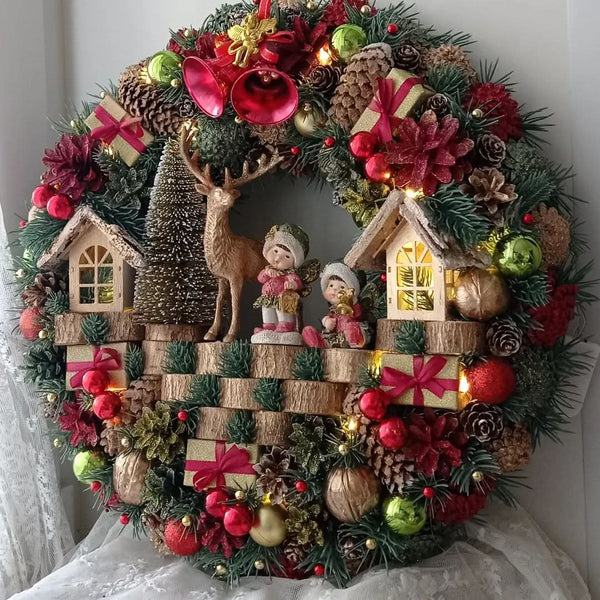 Luxury Christmas Wreath with LED – 55 cm