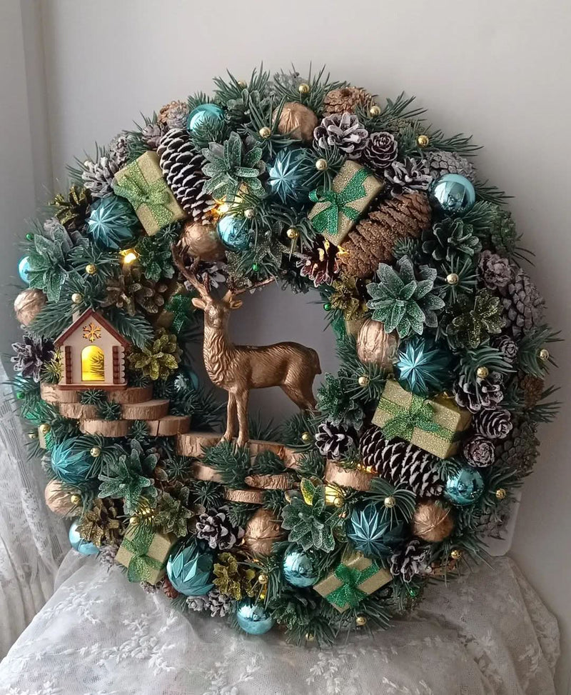 Luxury Christmas Wreath with LED – 55 cm