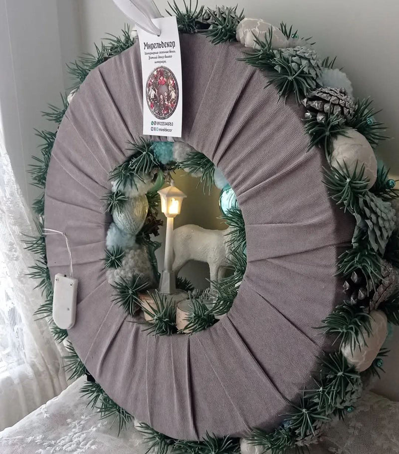 Luxury Christmas Wreath with LED – 55 cm