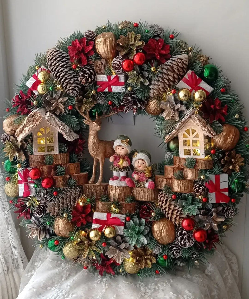 Luxury Christmas Wreath with LED – 55 cm
