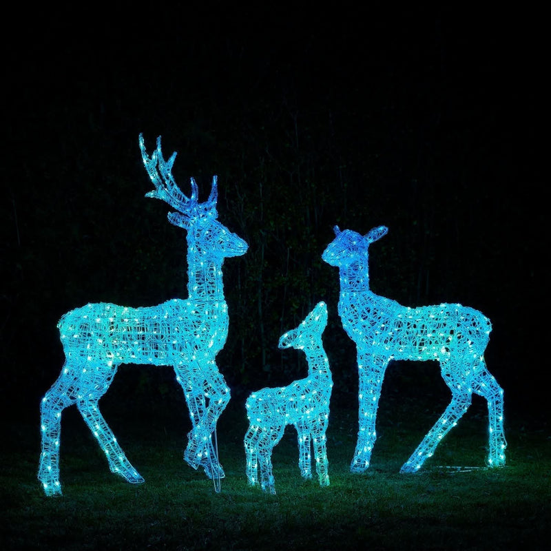 Set of LED Illuminated Reindeer with Smart RGB and Wi-Fi Control