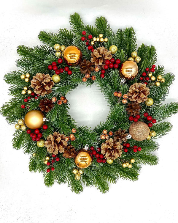 Modern Christmas Wreath – 60 cm