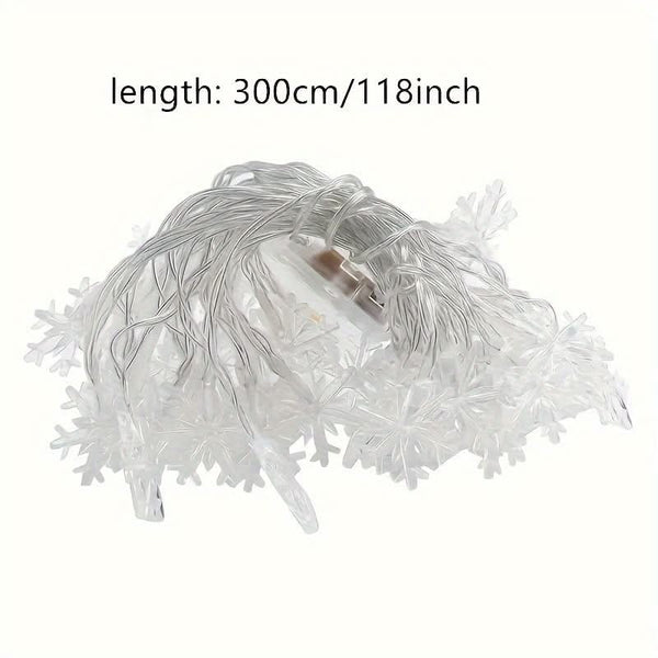 Snowflake LED Curtain Lights – 3 Meters ❄️✨🎄