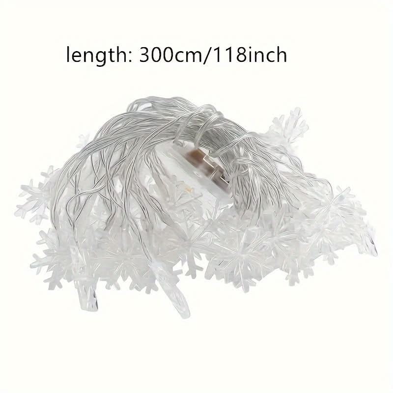 Snowflake LED Curtain Lights – 3 Meters ❄️✨🎄