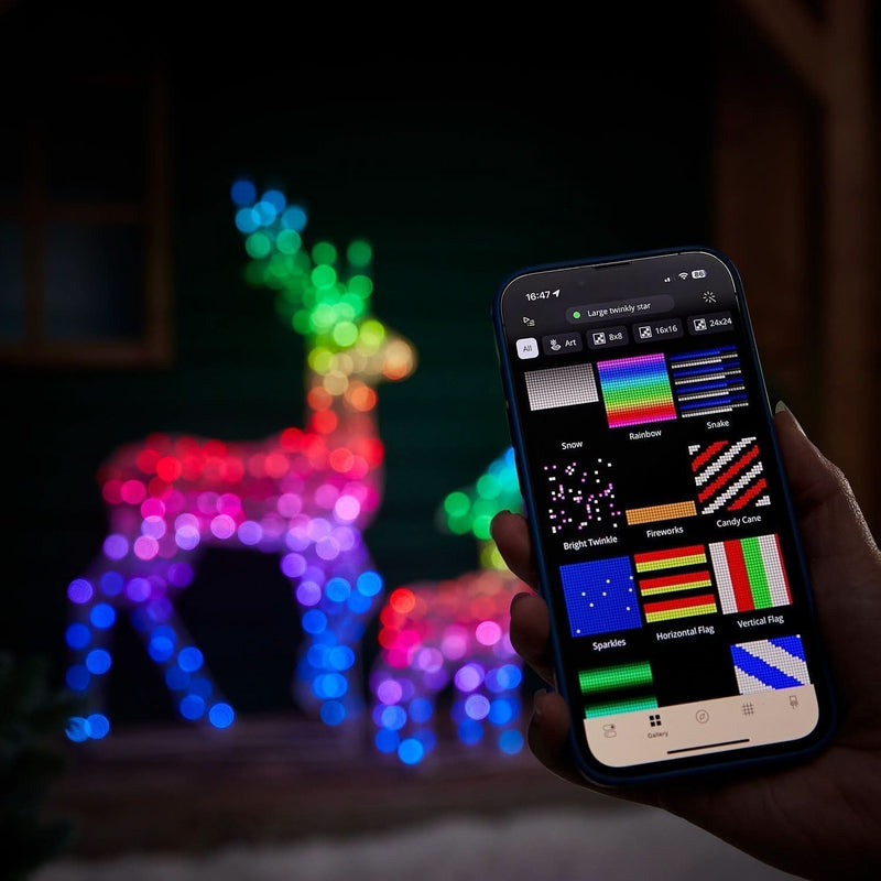 Set of LED Illuminated Reindeer with Smart RGB and Wi-Fi Control