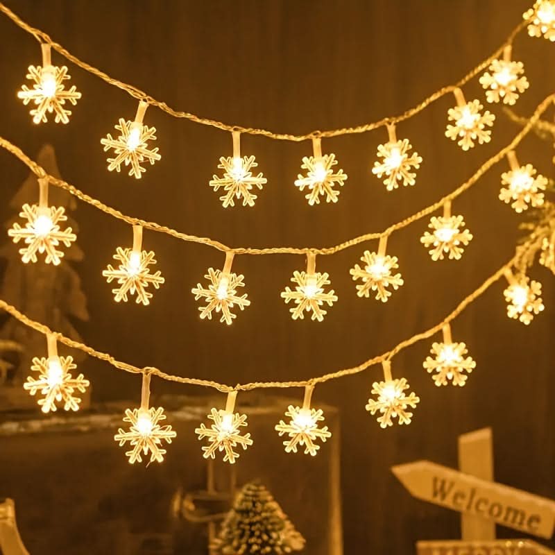 Snowflake LED Curtain Lights – 3 Meters ❄️✨🎄