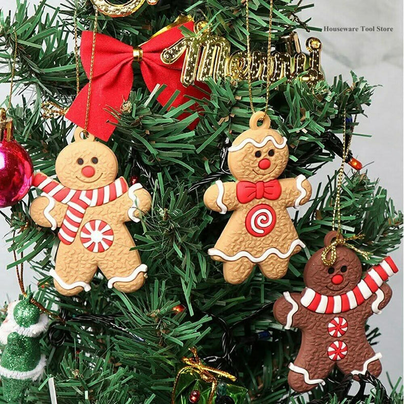 Christmas Tree Decoration Gingerbread Man Pendant 25 Pieces