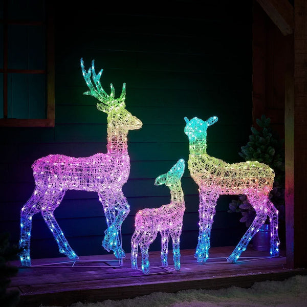 Set of LED Illuminated Reindeer with Smart RGB and Wi-Fi Control