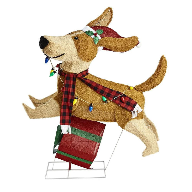Joyful Bouncing Christmas Puppy with 144 Colorful LEDs