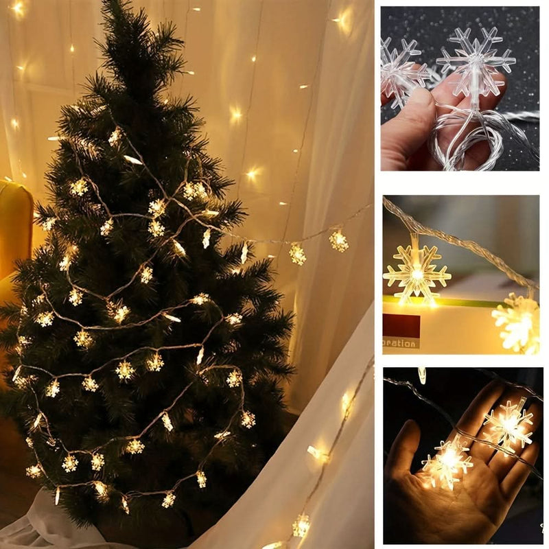 Snowflake LED Curtain Lights – 3 Meters ❄️✨🎄