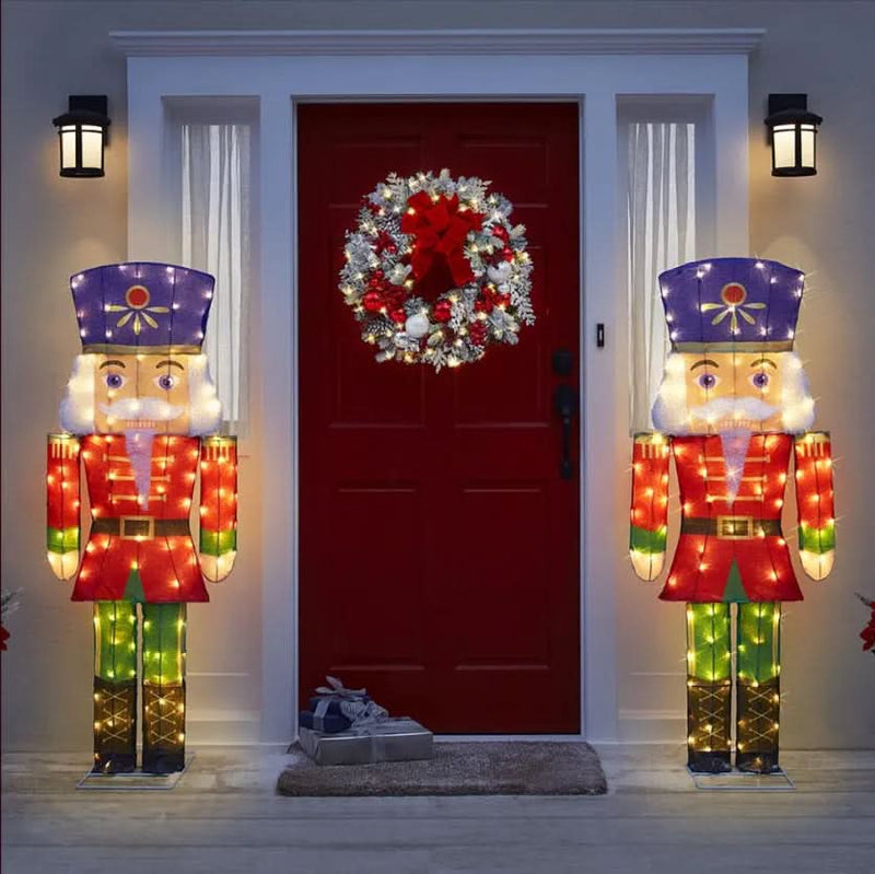 Shimmering Nutcracker with Cool White LEDs – 1.52 m
