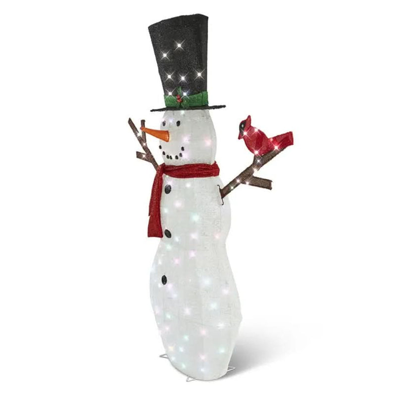 Shimmering Snowman with 100 Multicolored LEDs – 1.82 m