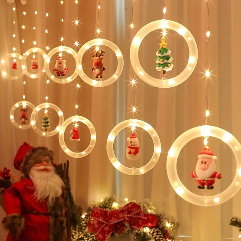 Santa Claus Colorful LED Christmas Window Light with USB