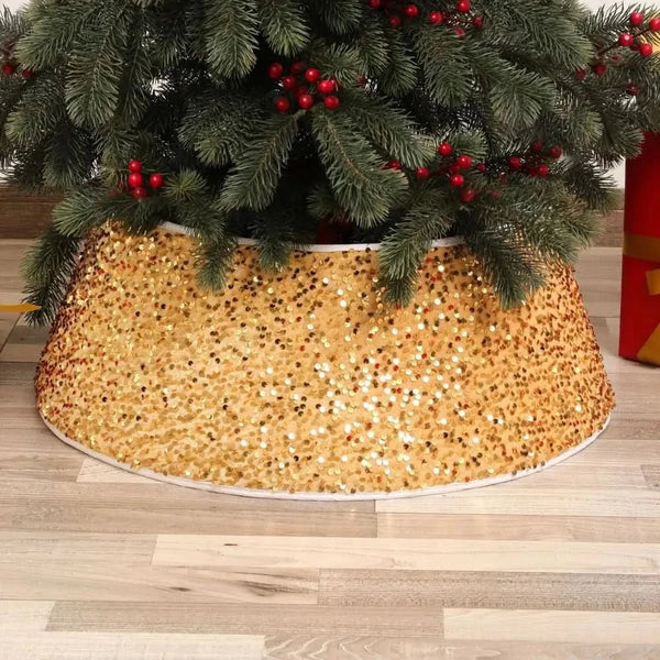 Glittering Sequin Christmas Tree Skirt – 45×70 cm
