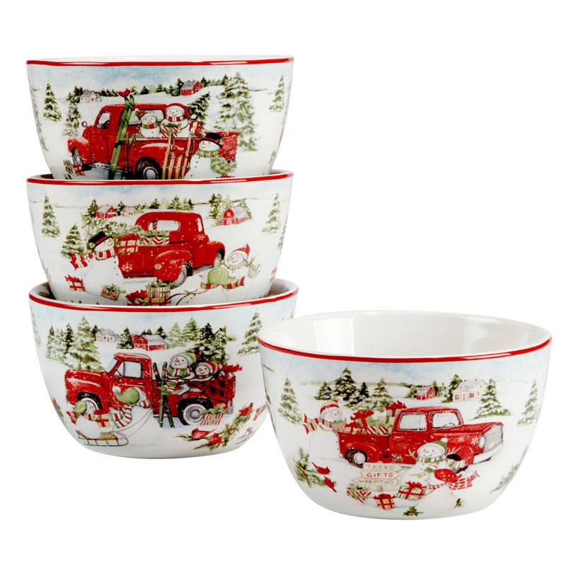 16-Piece Christmas Pattern Porcelain Dinnerware Set – Service for 4 People